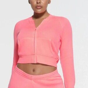 NWT SKIMS Modal French Terry Shrunken Zip-Up